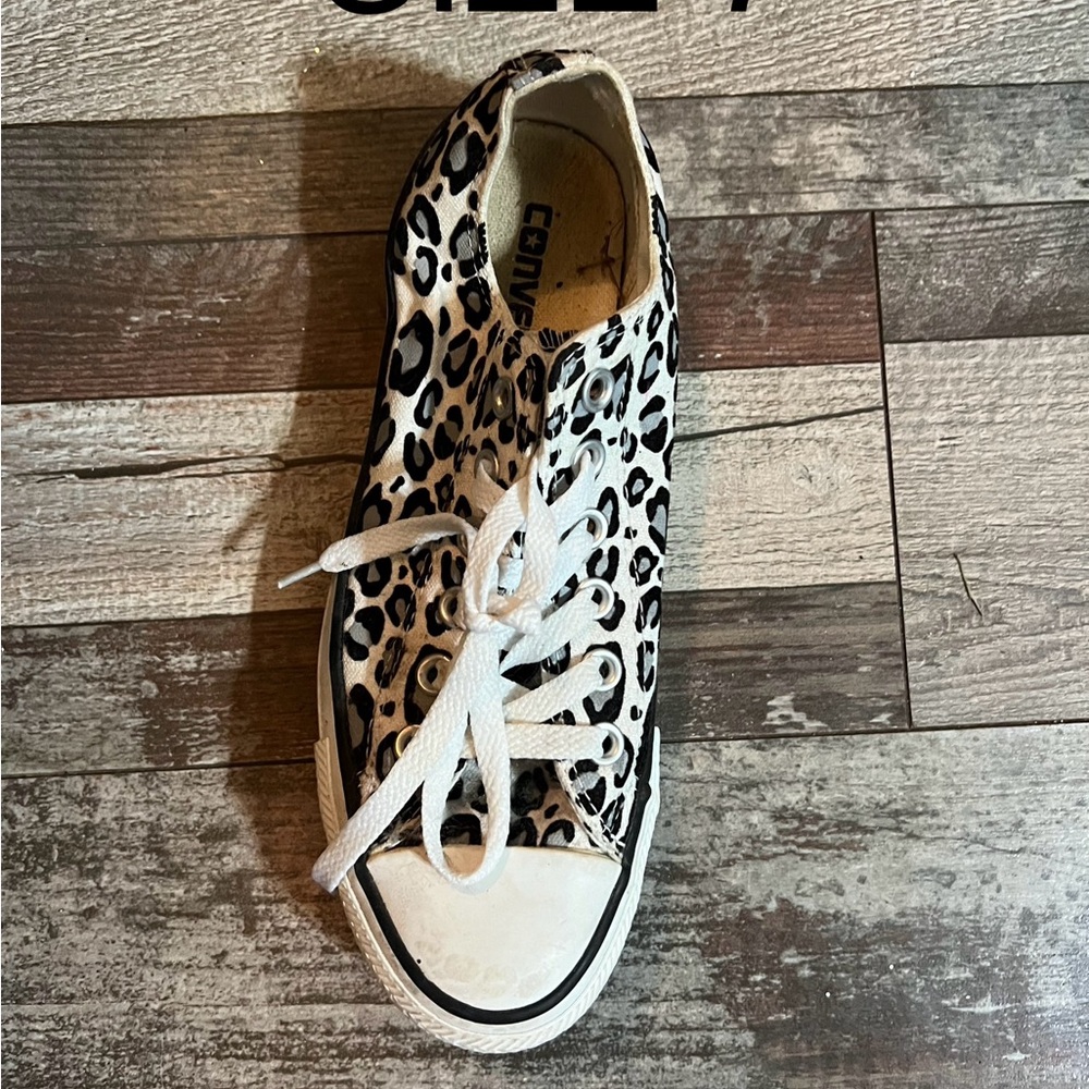 Converse Women's Black and White Leopard Sneakers